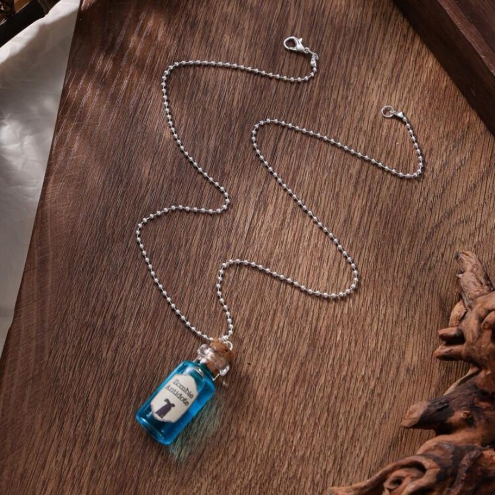 The Walking Dead Zombie Antidote Necklace With Cork Glass Bottle Pendant Charm